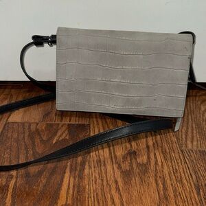 All Saints Suede Crossbody Wallet Bag